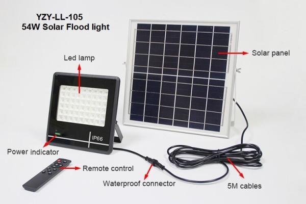 Buy cheap 50w 5400 Lumen Solar LED Flood Lights / High Lumen Solar Landscape Flood Lights from wholesalers