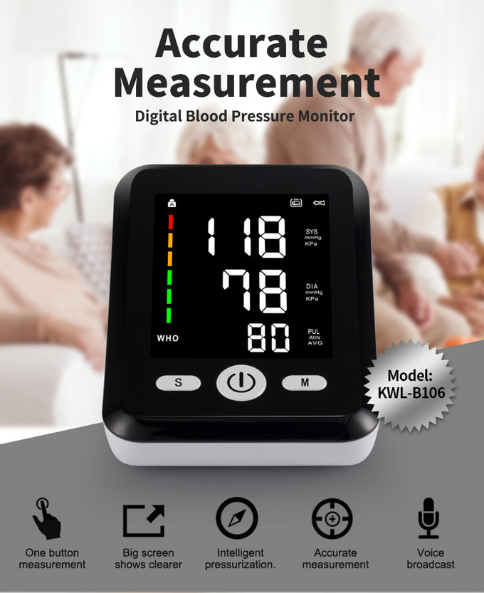 LCD Digital Display Blood Pressure Monitor With Large Volume Voice Reporting