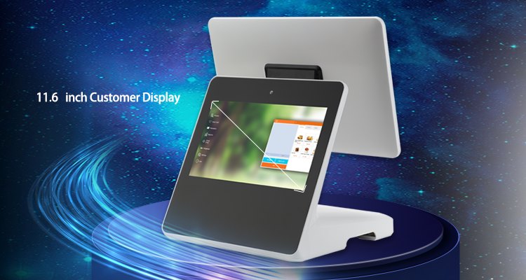 15.6 Inch Wide Resolution Card Terminal with 11.6" Shinning 2nd Display and 8GB RAM