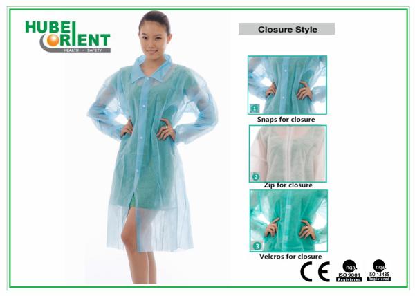 Buy cheap ISO13485 Hospital Disposable Lab Coats 40G/M2 With Snaps from wholesalers
