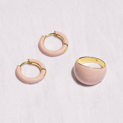 Customized Logo Chunky 18K Gold Plated Hoop Turquoise Enamel Color 925 Sterling Silver Huggies Earrings