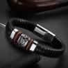 Buy cheap Fashion Jewelry Black Men Leather Bracelet With Magnetic Clasp Wholesale from wholesalers