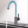Buy cheap Matte Black Goose Neck Kitchen Faucet Single Hole Stainless Steel Taps from wholesalers