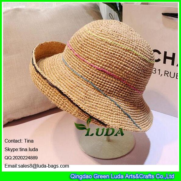Buy cheap LDMZ-006 natural raffia straw crochet women beach hats from wholesalers