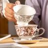 Buy cheap Elegant Ceramic Coffee Mug And Saucer Set Light Luxury Gold Line Design For Drinkware from wholesalers