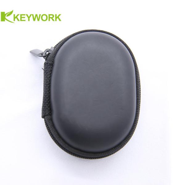 Black Mini Zipper Ellipse Classic Eva Earphone Case Portable Earphone Storage