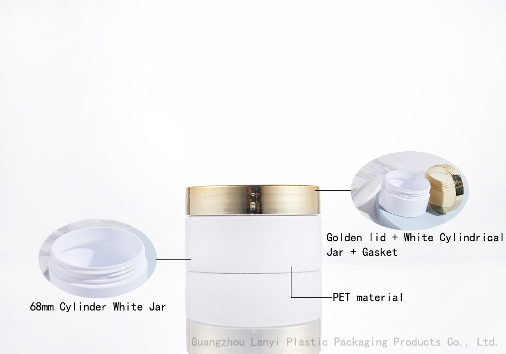 White Clear Cylinder 3.38OZ 100ml Plastic Cosmetic Jars