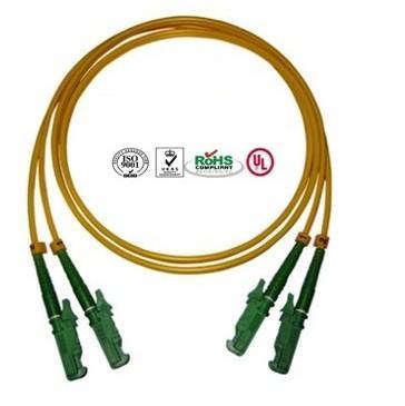 Quality 0.9mm PVC E2000 Fiber Optic Patch Cables Single Mode Double Cores for sale