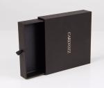 Custom Scarf Gift Box , Rigid Drawer Boxes With Black Ribbon 18cmx14cmx6cm