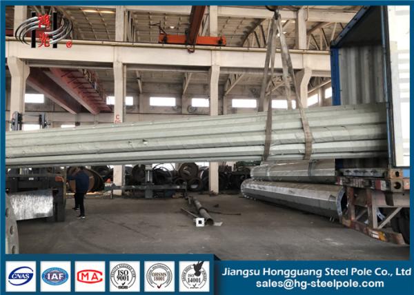 Buy cheap AWS D1.1 Q460 Hot Dip Galvanized Metal Pole 12 Sides Flange Connection from wholesalers