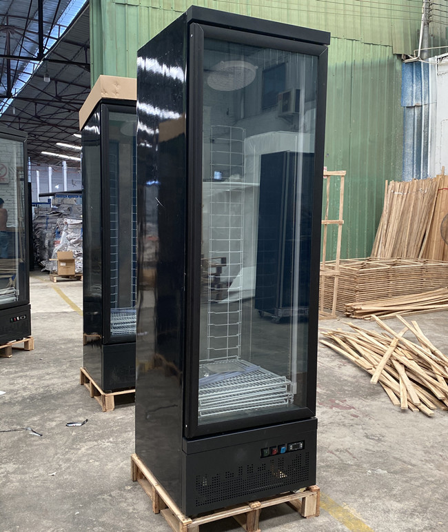 Single glass door with glass heater vertical display freezer for ice cream made in China