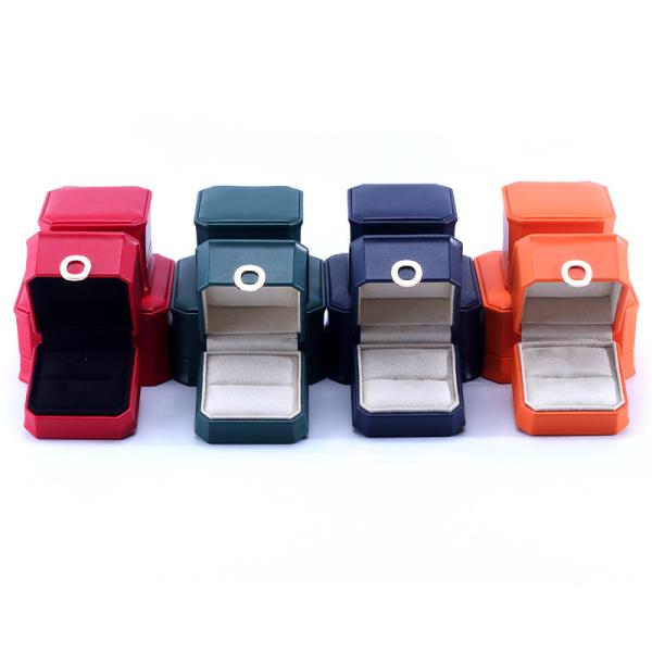 Buy cheap 11*11*5.5cm Customized Color Ring Design PU Leather Jewelry Box for Necklace Bracelet from wholesalers
