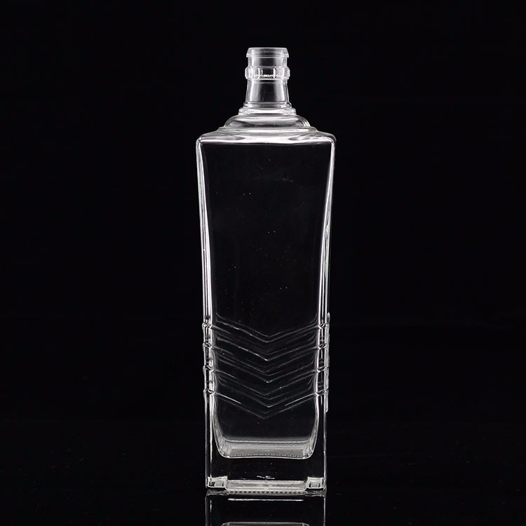 SCREW CAP Sealing Type Flat Shoulder Glass Bottle for class Mexican Tequila Liquor Wine