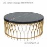 Buy cheap hotel table furniture living room coffee table metal bronze round table from wholesalers