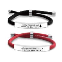 Buy cheap Bracelet Christmas gift black red rope stainless steel bracelet braided rope product