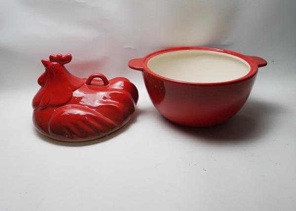Buy cheap Rooster Shaped Ceramic Houseware Covered Baking Bowl Hand Painted Stoneware Earthenware from wholesalers