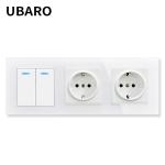 Wall Mounted Switch Socket Combination 300W 2 Button Touch Light Switches And