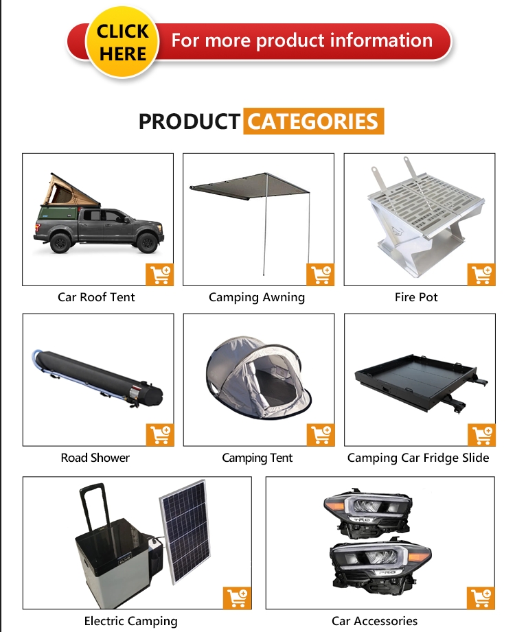 2024 Newest Nice 270 Retractable Car Roof Side Awning Tent with Wall Waterproof UV Proof
