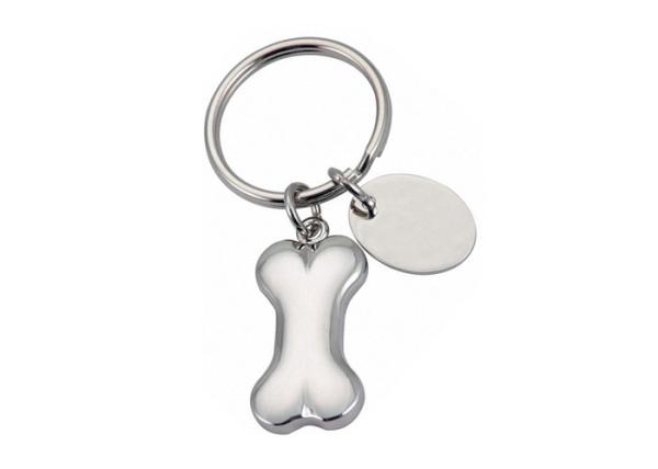 Buy cheap Bone Cute Key Chain Metal Laser Engraved Keyrings Custom Logo Souvenir Gift from wholesalers