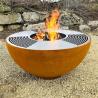 Buy cheap 120cm Outdoor Metal Fire Pit Bowl Grill Corten Steel Hemisphere Barbecue from wholesalers