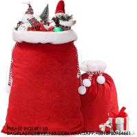 Buy cheap Velvet Bags With Drawstring Large Plush Santa Sack Christmas Gift Bags In 2 Size product