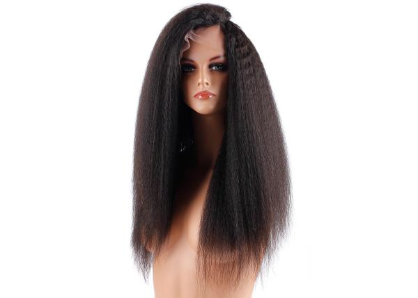 Buy cheap Resilient Thick Virgin Remy Human Lace Front Wigs 18" Kinky Straight Comb Easily from wholesalers