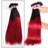 Buy cheap Soft 7A Ombre Brazilian Virgin Hair 1B / Red Straight Ombre Hair 3 Bundles For Adult from wholesalers