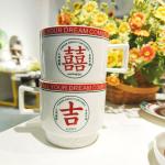Chinese Year Ceramic Tea Gift Set Flower Porcelain Coffee Cup And Saucer Set