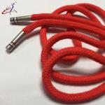 Red Cotton Drawcord Drawstring Cord With Metal Tips For Hoodies