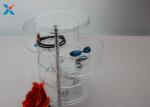 Rotating Acrylic Jewelry Display Case , 4 Tiers Round Acrylic Jewellery Display