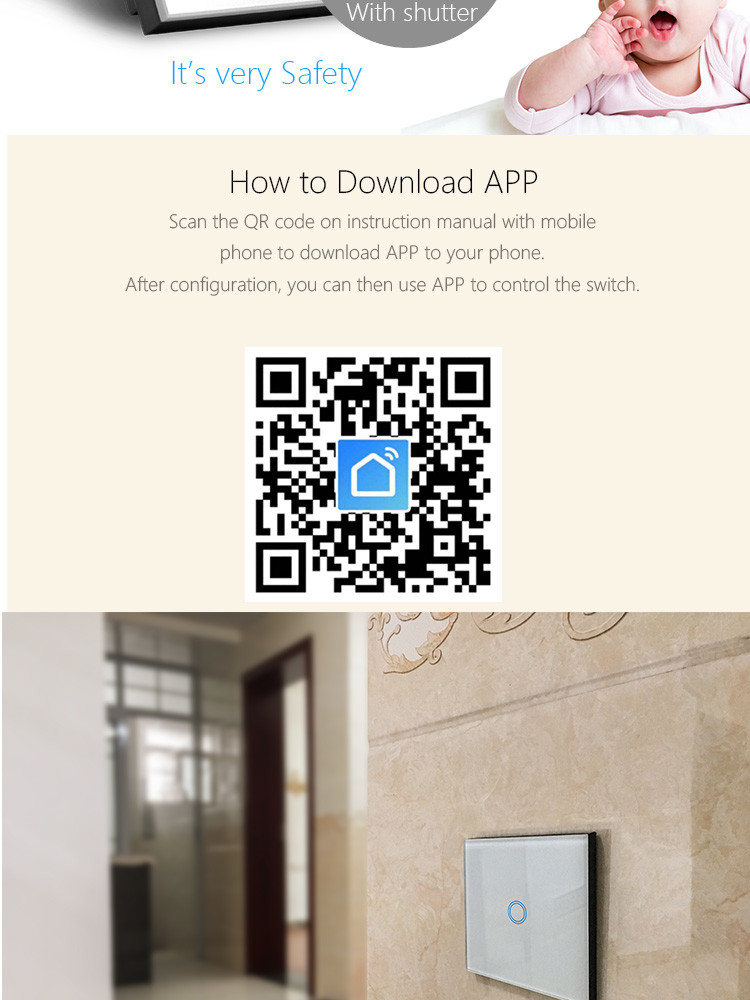 Smart Wifi Uk Standard Universal Wall Socket With Touch Glass Panel Compatible Uk Plug With Alexa&google