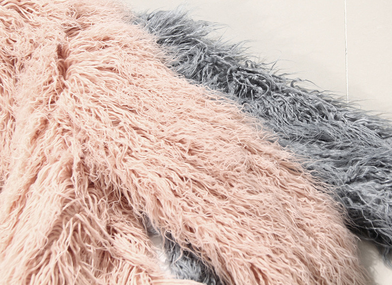 New Winter Style Fashion Woolen Faux Fur Collar Jackets Breathable Coated Fur Coat Women Winter