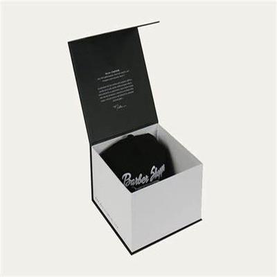 custom baseball cap box luxury hinged baseball hat gift box book shape cap