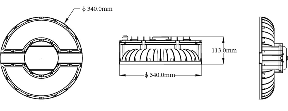 150W IP65 Waterproof LED High Bay UFO Lights 180lm/W 3000-6000K