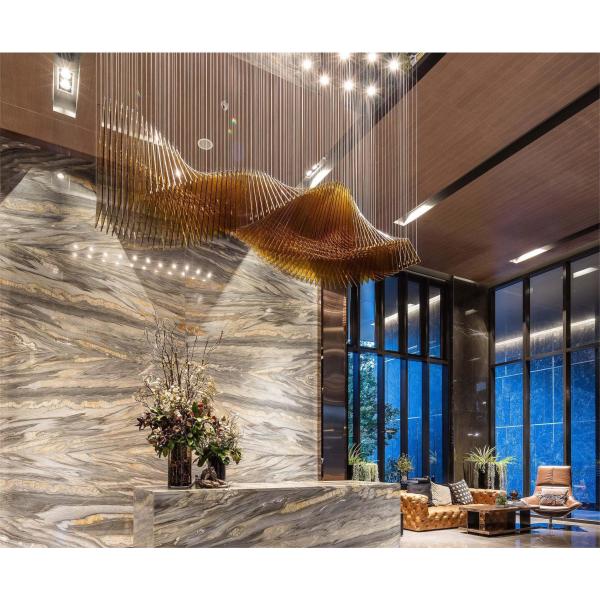 Wave Shaped Hotel Lobby Banquet Exhibition Hall Chandelier Art Custom Engineering Lamp