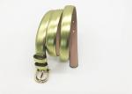 2/3”Genuine Leather Casual Dress Belt In Bright Metallic Colors With Brown Edge