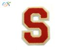 Iron On Garment Logo Letter Embroidered Badge , Chenille Embroidery Patches