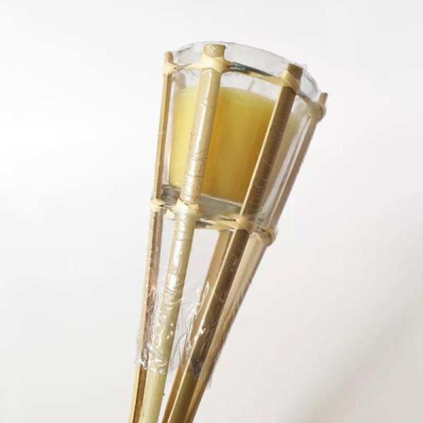 Buy cheap Outdoor Party Natural Bamboo Torch With Refillable Replacement Metal Oil Canister from wholesalers