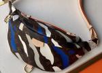 Camouflage Monogram Canvas Zipper Open Ladies Waist Bag Dumpling Shape