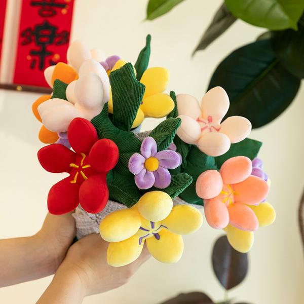Buy cheap Flower Variety 10x30cm Bouquet Wedding Dolls Fun Realistic Handheld Plush Flowers for Girls Romantic Gifts from wholesalers