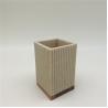 Buy cheap ribbed Sand stone Polyresin Bathroom Accessories Set with wooden parts from wholesalers