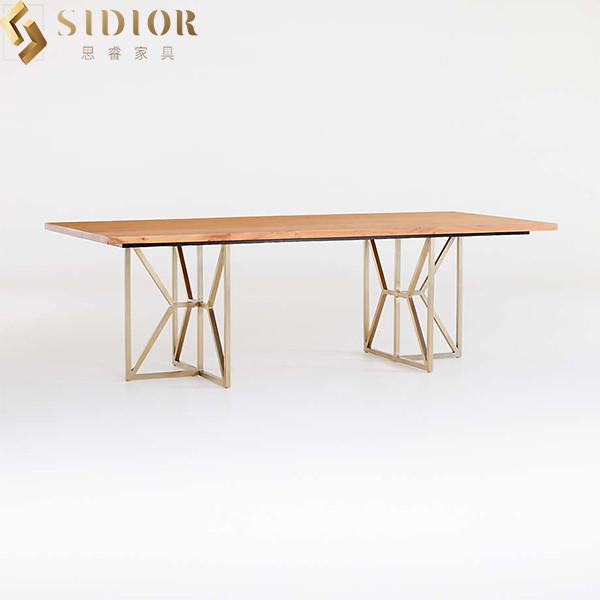 Buy cheap Italian Style Rectangular Marble Dining Table 2.4m Stainless Steel Base from wholesalers