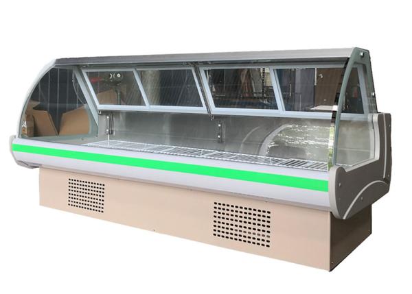 Refrigerated Cold Deli Showcase Cooler 2.5m Static Cooling meat showcase With