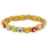 Buy cheap Gold Plated 18K Gold Bangle Jewelry Enamel Adjustable Lucky Evil Eye Bracelet from wholesalers