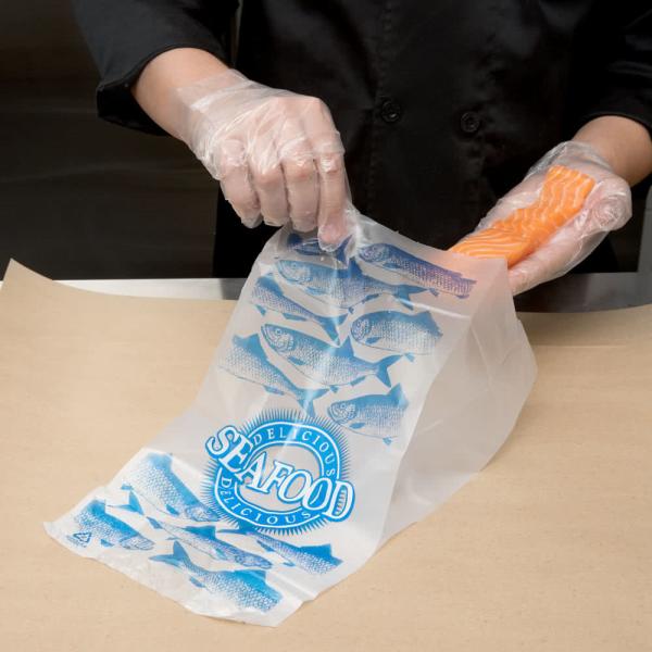 Small Food Grade Storage Bags , Plastic Food Storage Bags Delicious Seafood