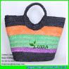 Buy cheap LDYP-005 striped colored tote bag cornhusk straw hobo beach bags from wholesalers