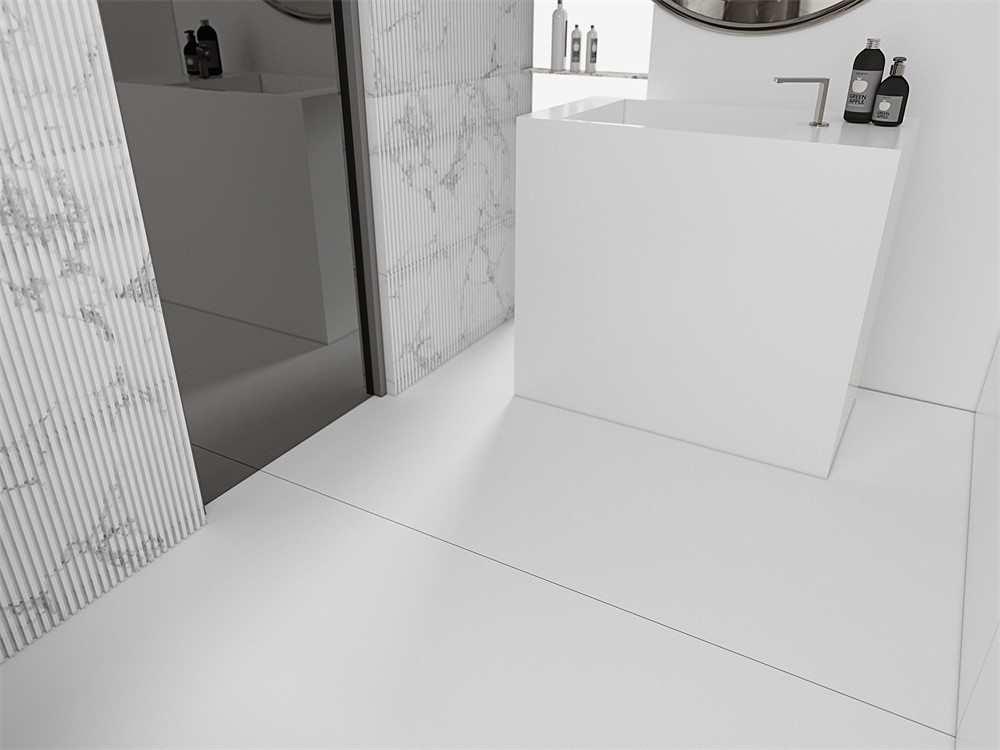 Pure White 1420x2700mm Matt Floor Sintered Stone Slab For Decoration And Dining Room