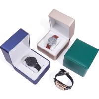 Buy cheap Brush Grain Smooth Faux Leather Watch Storage Box Handmade Chic Luxury Packaging product