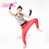 Buy cheap Sporty Hip Hop Dance Apparel Sleeveless Sequin Bodice Red Leotard With Fingerless Gloves from wholesalers