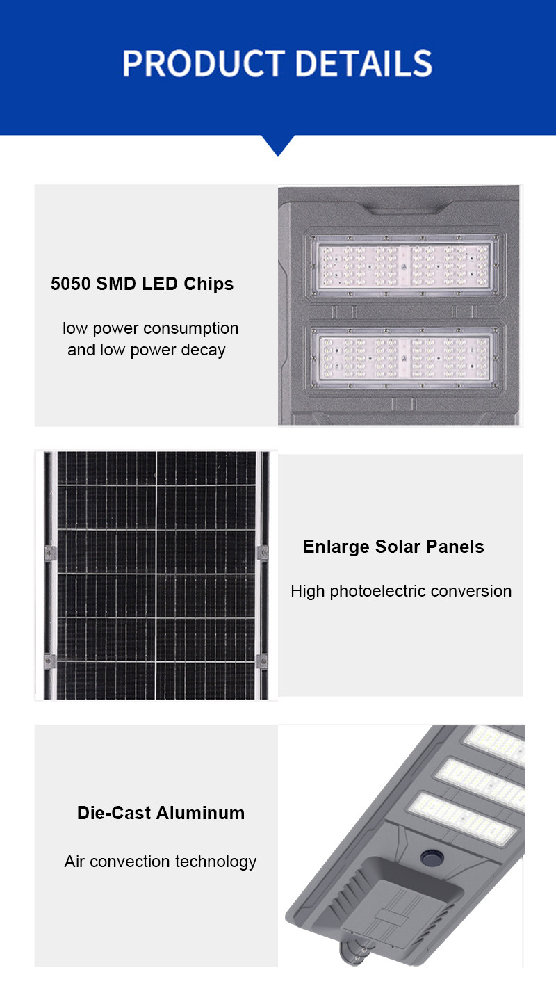 5V 65W Integrated Solar Street Light With Aluminum Housing All In One Solar Light